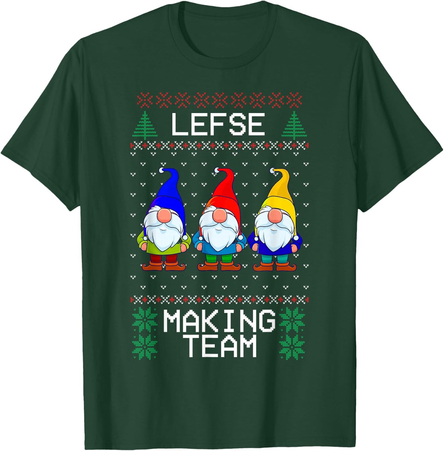 Lefse Making Team, Nordic Christmas Tomte Gnome Xmas Women T-Shirt - T-Shirt | Forest