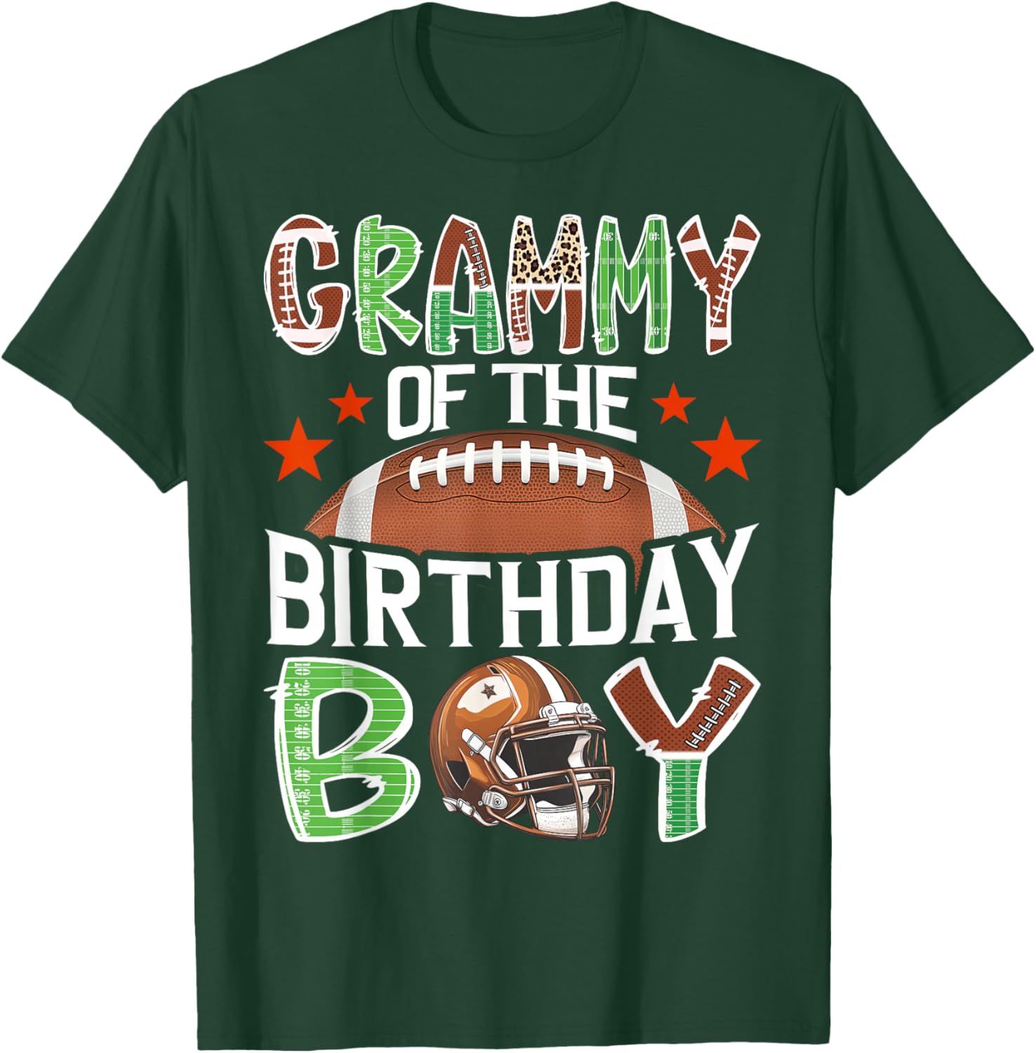 Grammy of The Birthday Boy Game Day Football Lover T-Shirt - T-Shirt | Forest