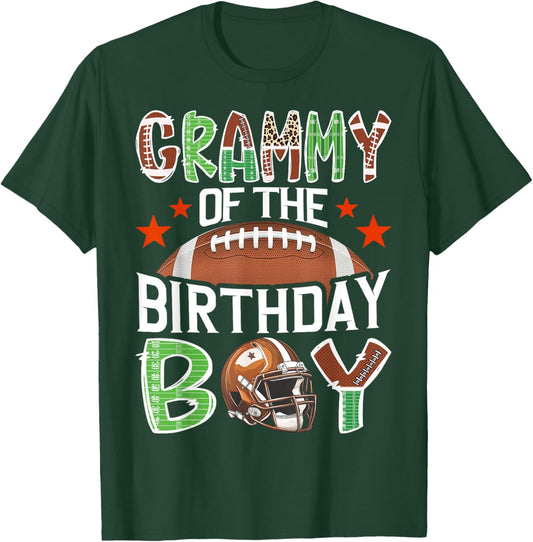 Grammy of The Birthday Boy Game Day Football Lover T-Shirt - T-Shirt | Forest