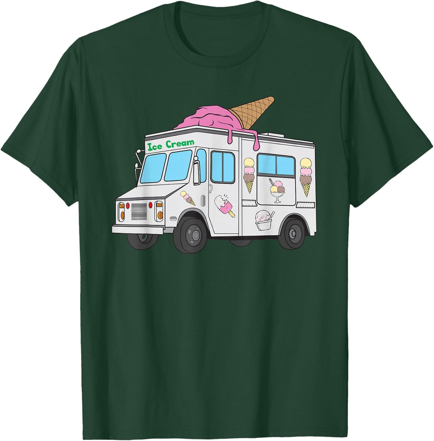 Funny Nostalgic Ice Cream Truck Summer Adventure Lover T-Shirt - T-Shirt | Forest