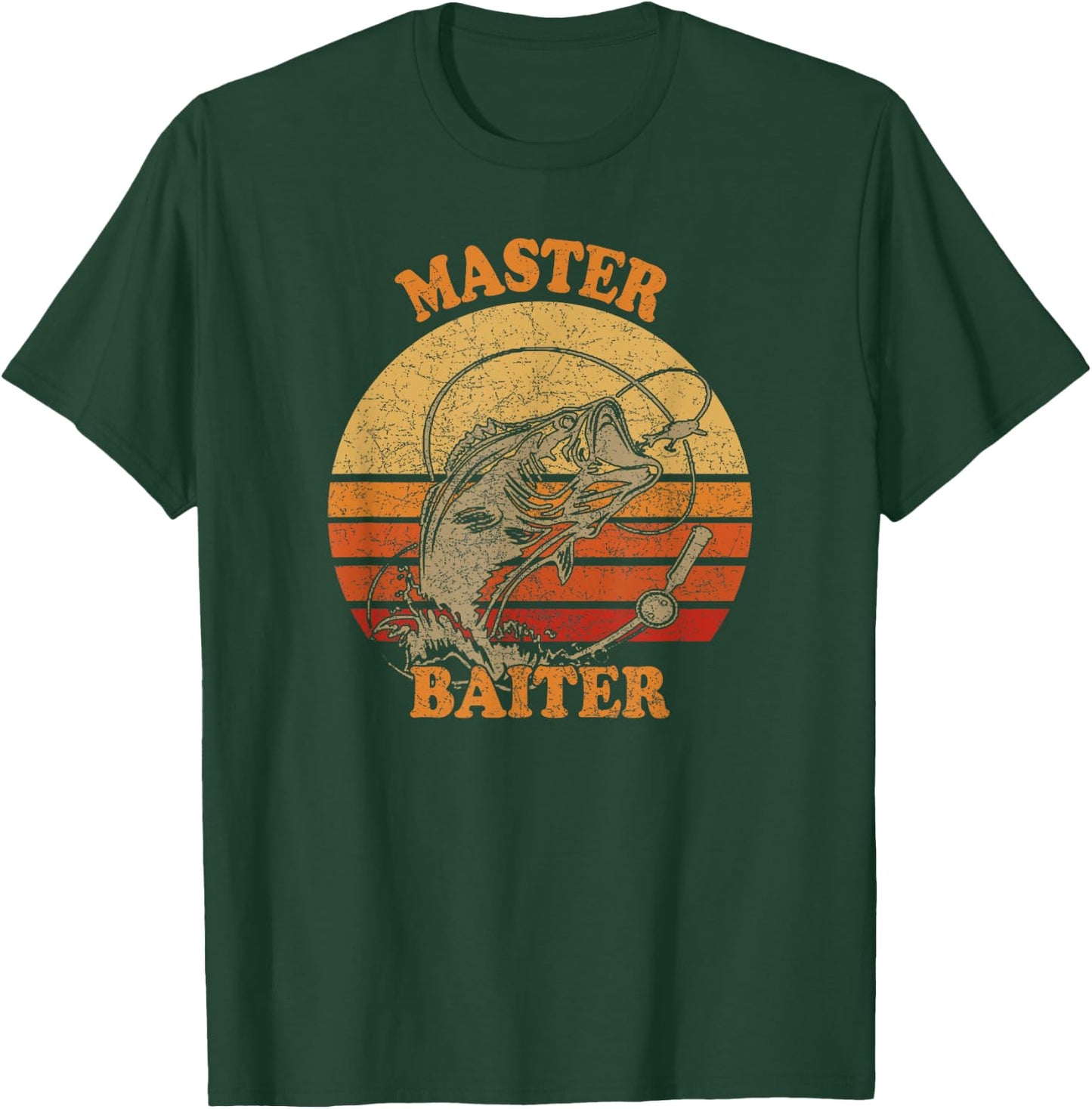 Master Baiter, Vintage Bass Fishing, Funny Camping T-Shirt - T-Shirt | Forest