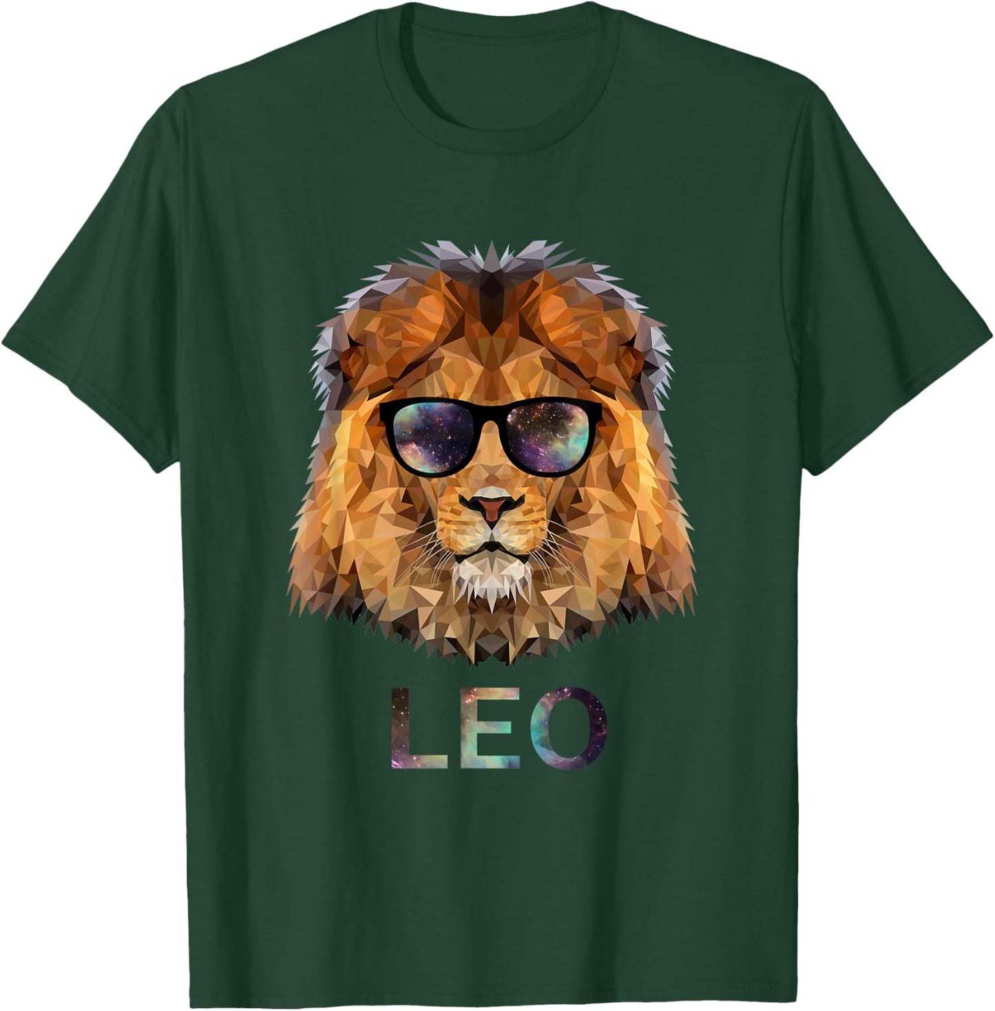 Leo Zodiac Lion With Cool Sunglasses Birthday T-Shirt - T-Shirt | Forest