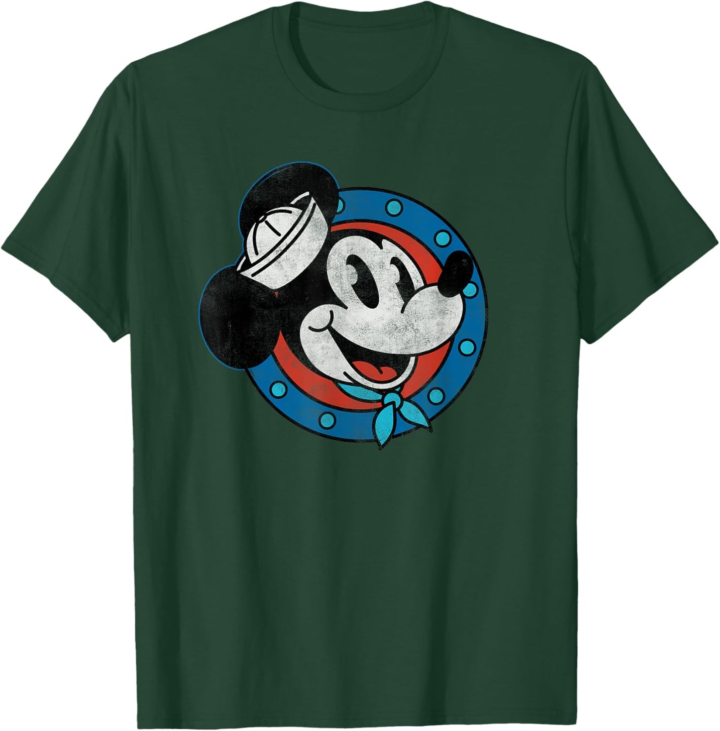 Disney Cruise Sailor Mickey Mouse Distressed Retro Vintage T-Shirt - T-Shirt | Forest