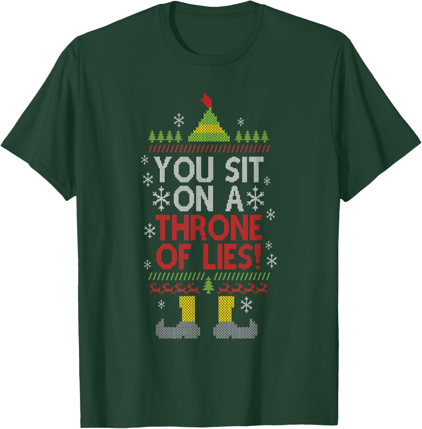 You Sit On A Throne Of Lies Funny Christmas Fake Santa T-Shirt - T-Shirt | Forest
