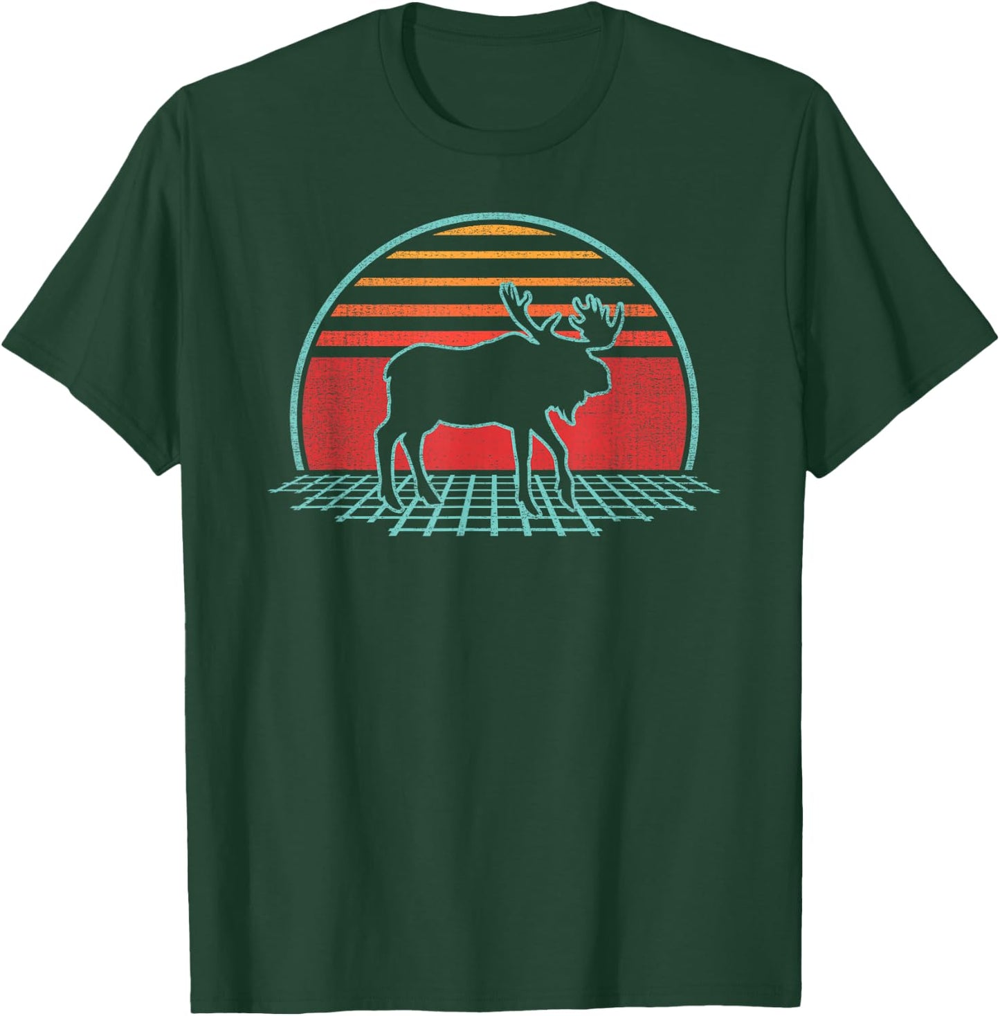 Moose Lover Animal Retro Vintage 80s Style T-Shirt - T-Shirt | Forest