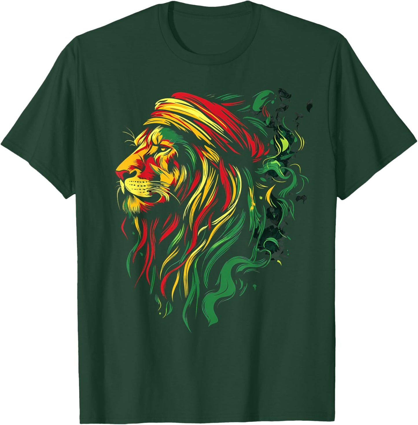 Jamaican Lion Jamaican Rasta Flag Lion Of Judah Reggae Music T-Shirt - T-Shirt | Forest