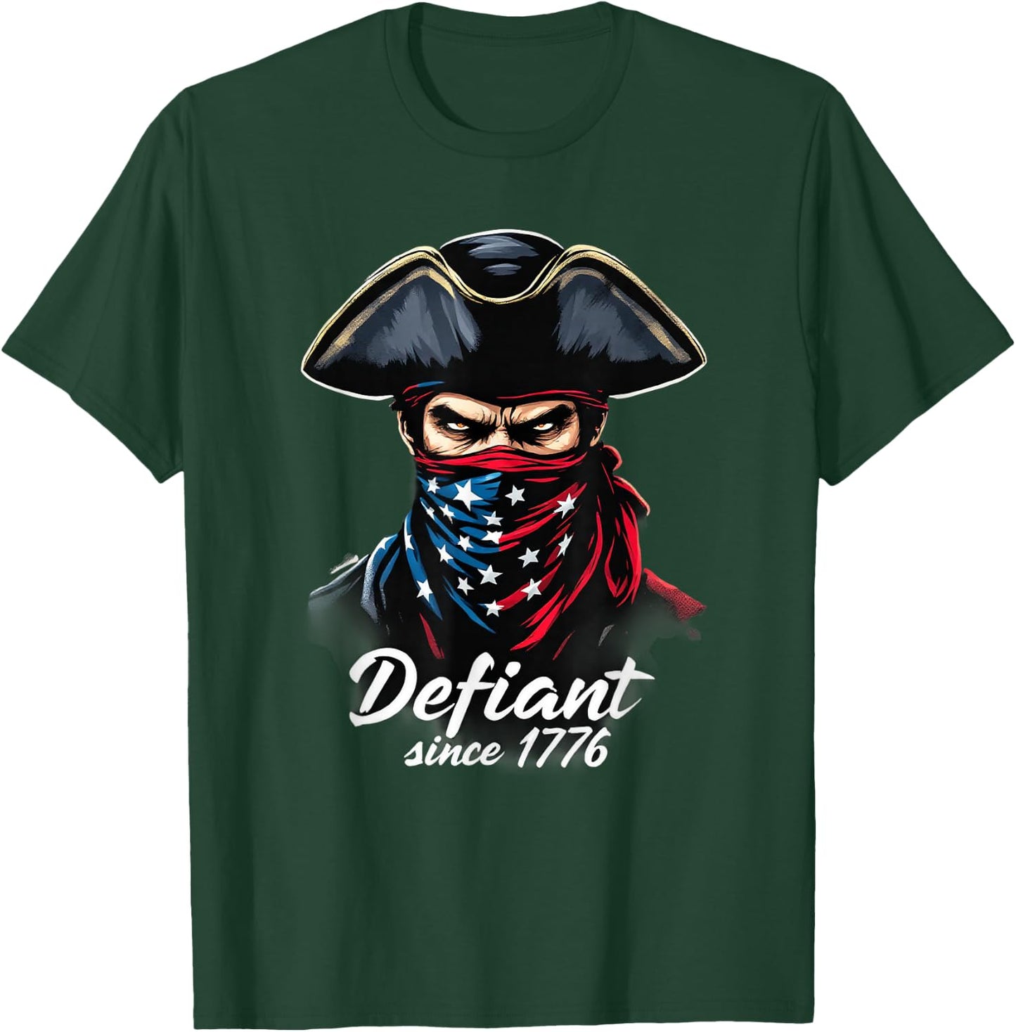 Defiant Since 1776 Retro Patriotic Independence T-Shirt - T-Shirt | Forest