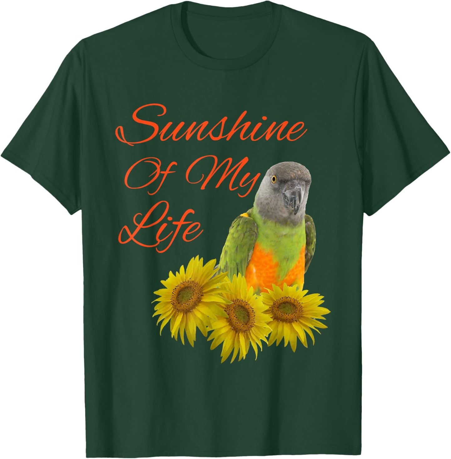 Senegal Parrot Sunshine Sunflower Men Women Girls Kids T-Shirt - T-Shirt | Forest