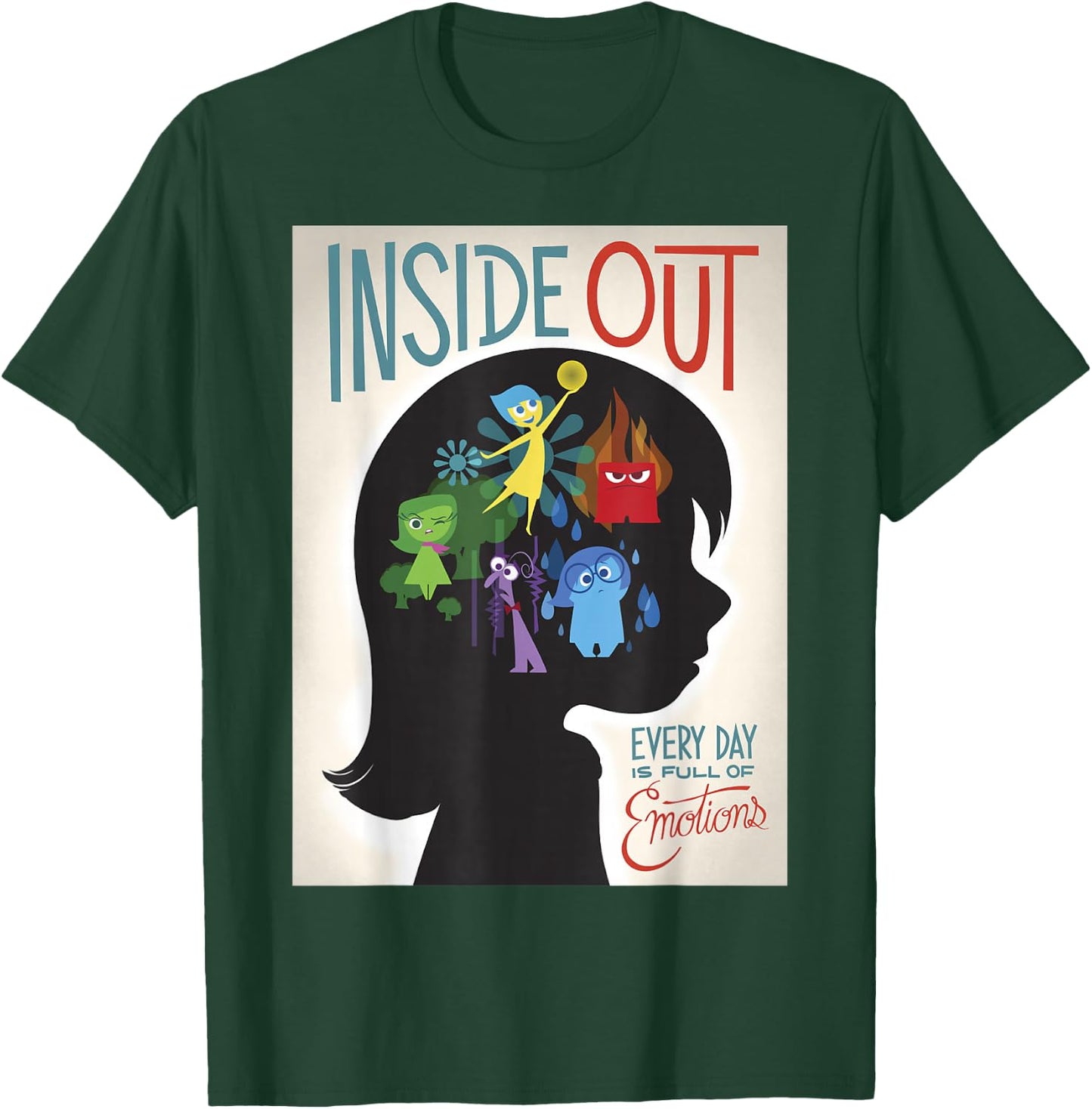 Disney Pixar Inside Out Silhouette Movie Poster T-Shirt - T-Shirt | Forest