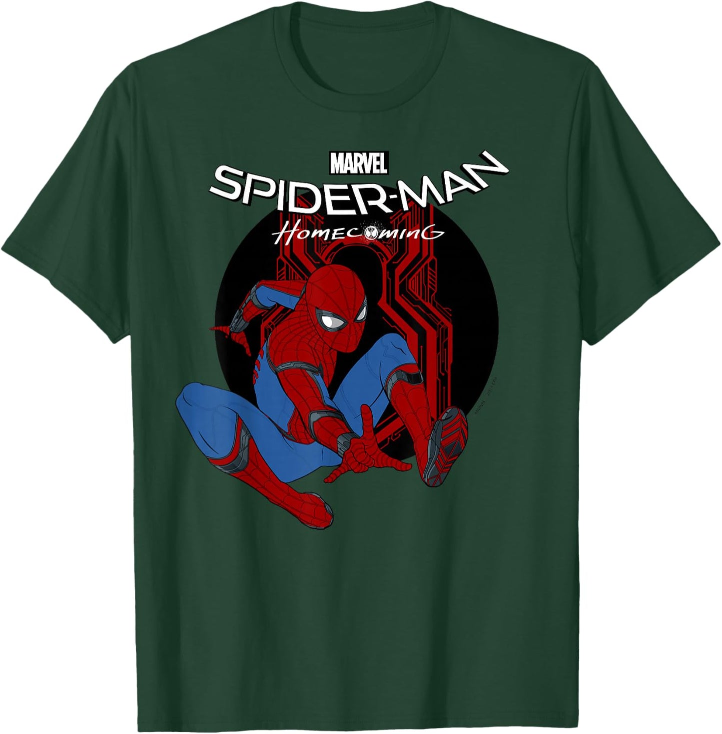 Marvel Spider-Man Homecoming Iconic Jump Pose Badge T-Shirt - T-Shirt | Forest