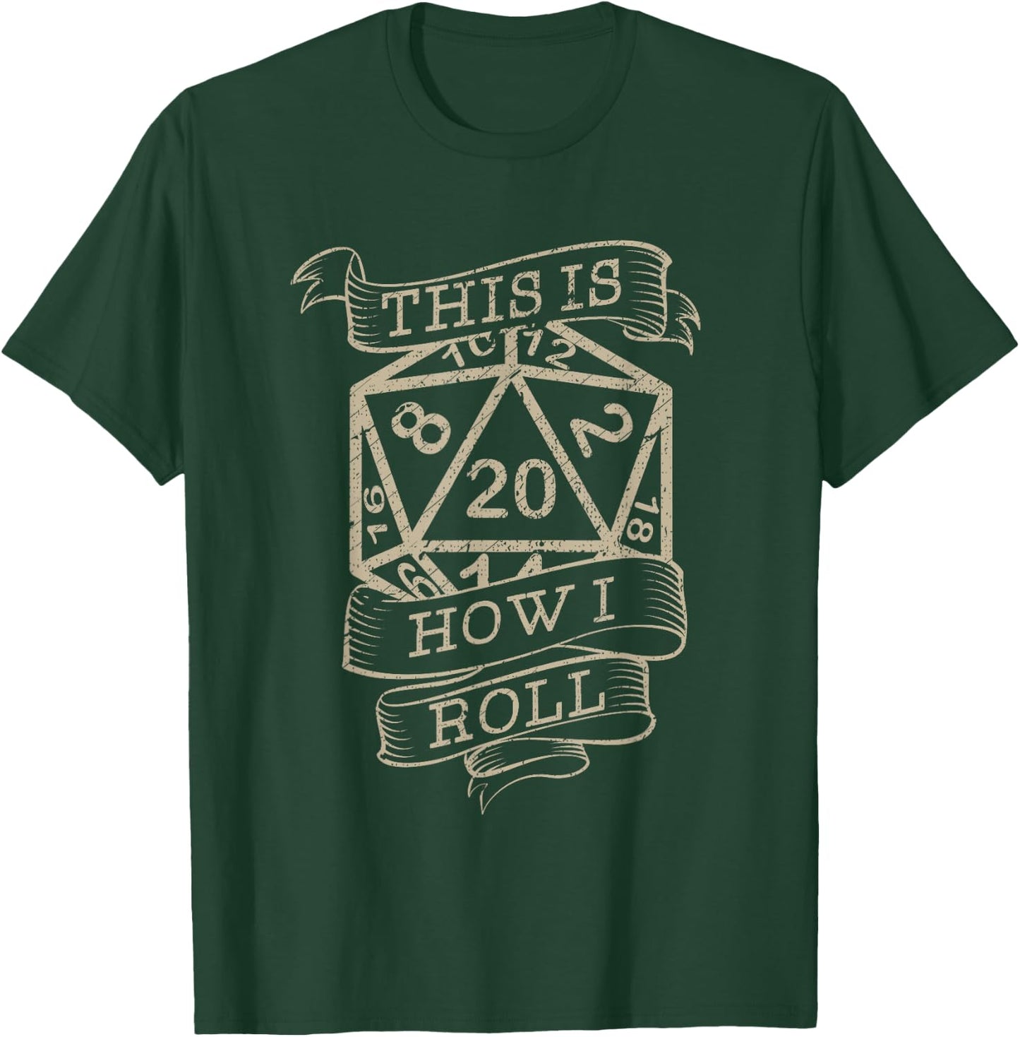Vintage Role Playing Tabletop This Is How I Roll T-Shirt - T-Shirt | Forest