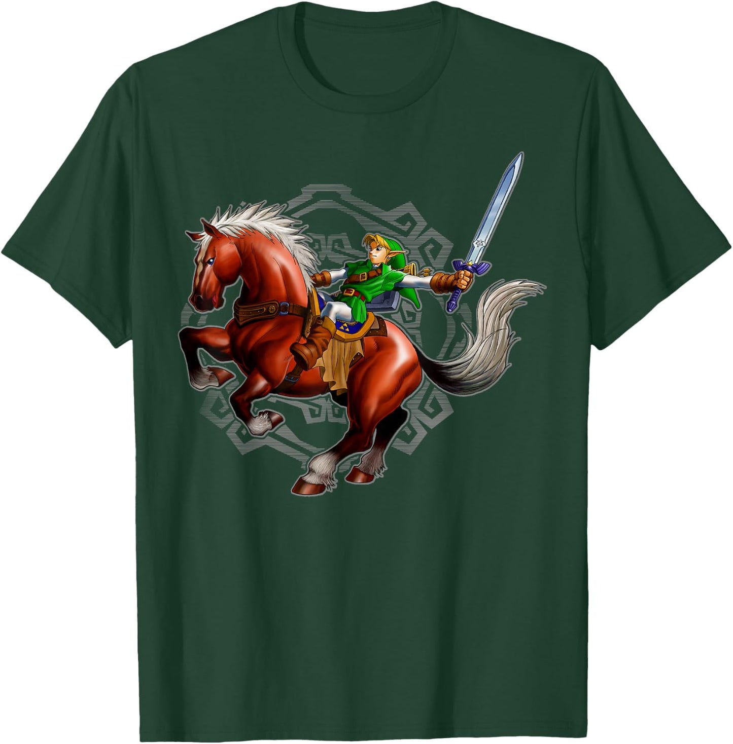 Nintendo Legend of Zelda Link On A Horse Portrait T-Shirt - T-Shirt | Forest