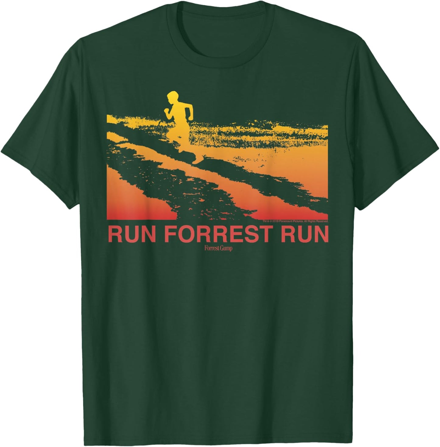 Forrest Gump Run Forrest Run Sunset Silhouette T-Shirt - T-Shirt | Forest