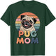 Retro Pug Mom Chinese Pugs T-Shirt - T-Shirt | Forest