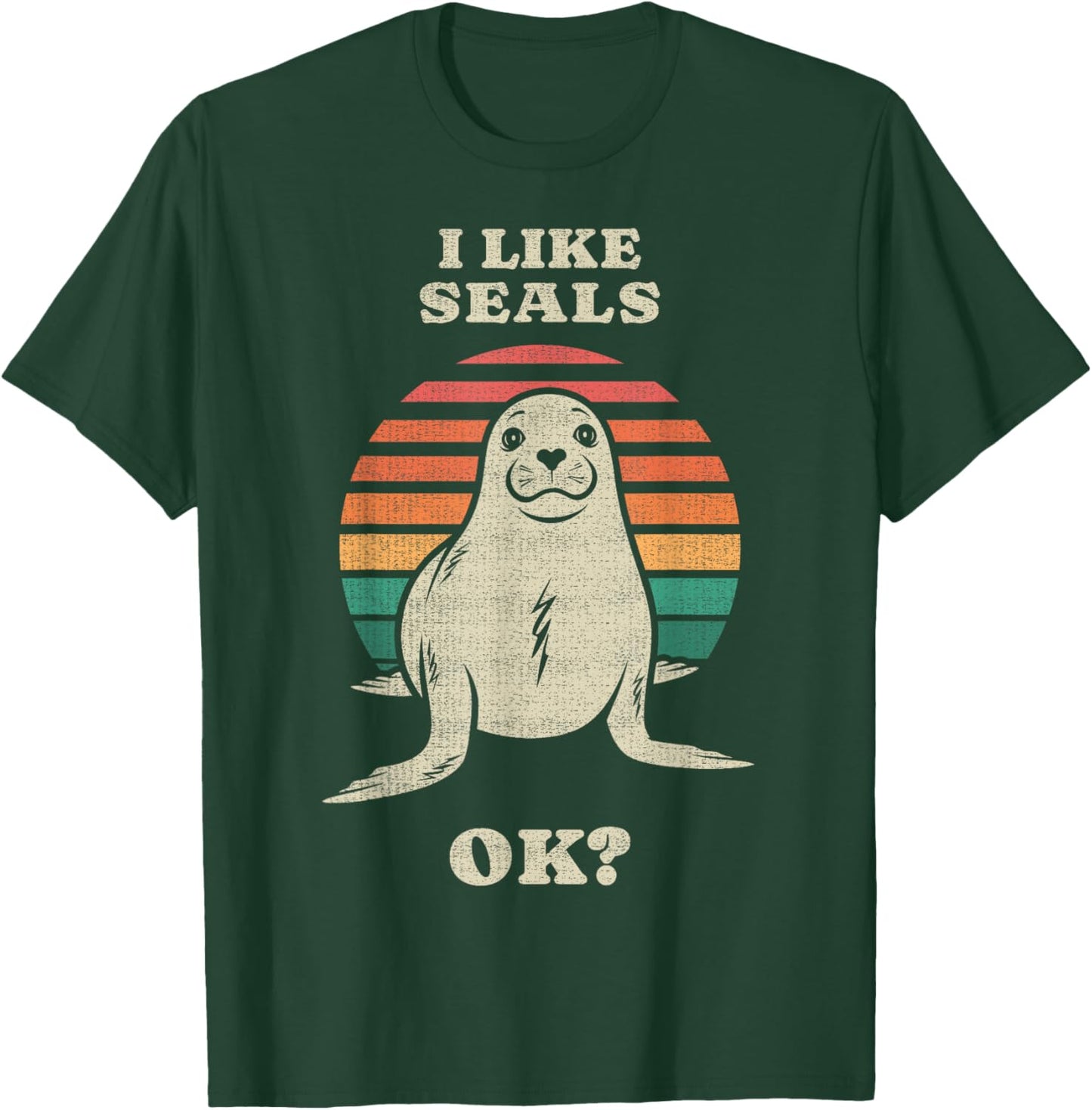 Funny Seal Lover Animal Retro 70s T-Shirt - T-Shirt | Forest