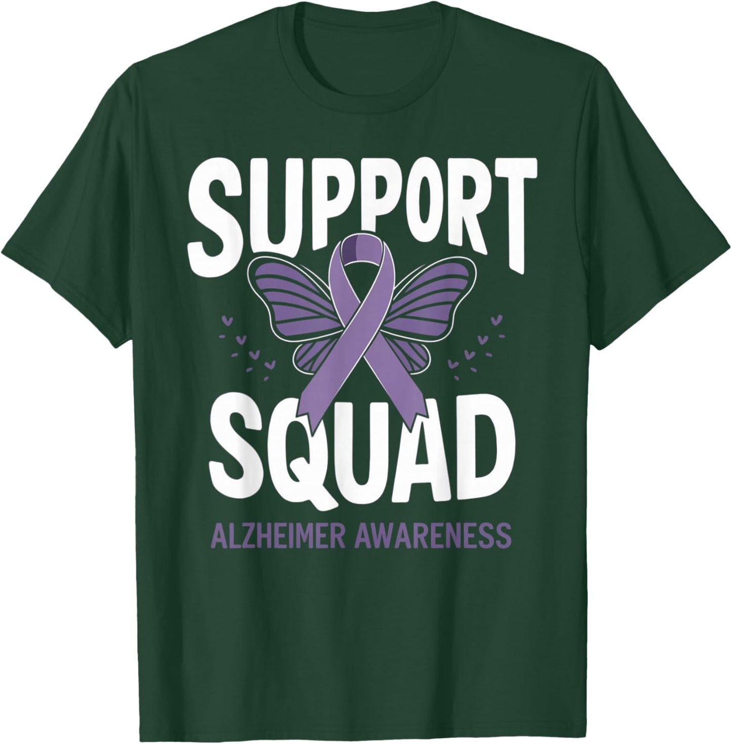 Support Squad Alzheimer's Awareness Men Women Dementia Ribbon T-Shirt - T-Shirt | Forest