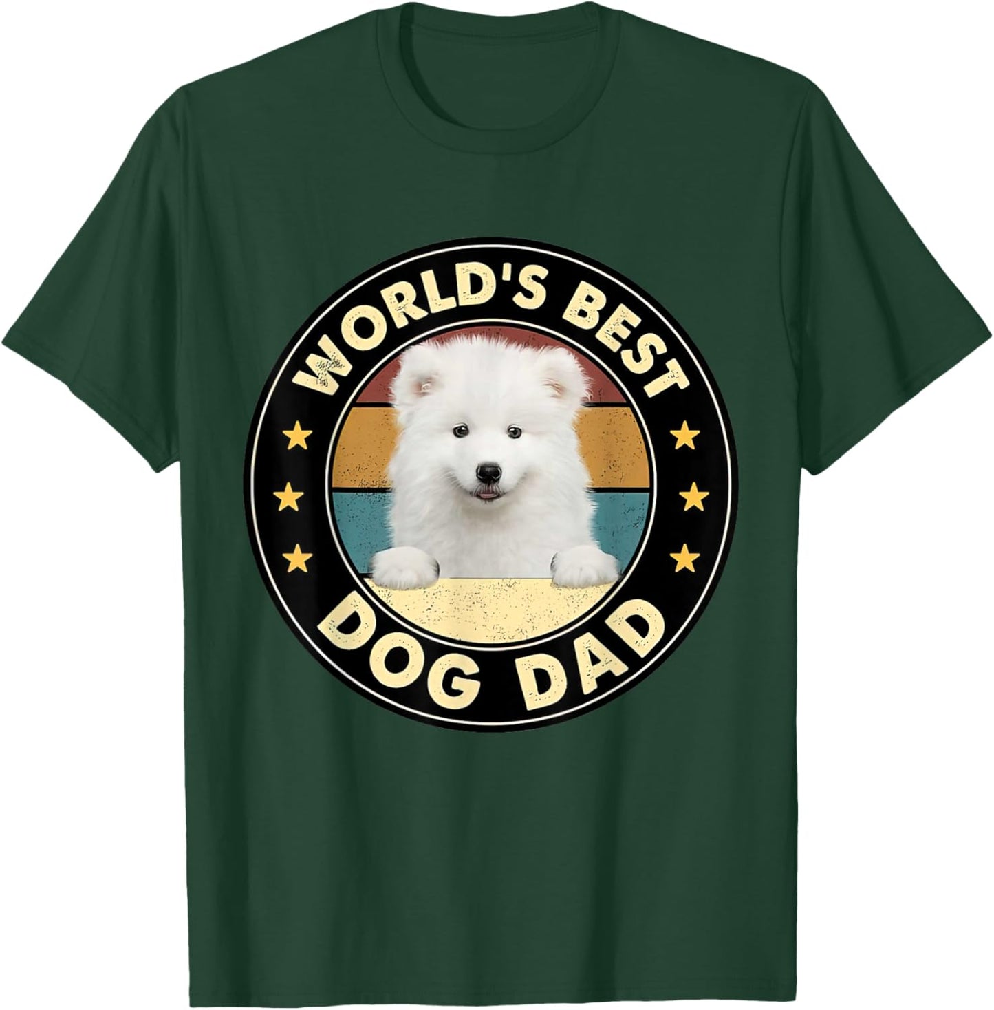 Vintage World's Best Best Samoyed Dad Dog Lover Women T-Shirt - T-Shirt | Forest