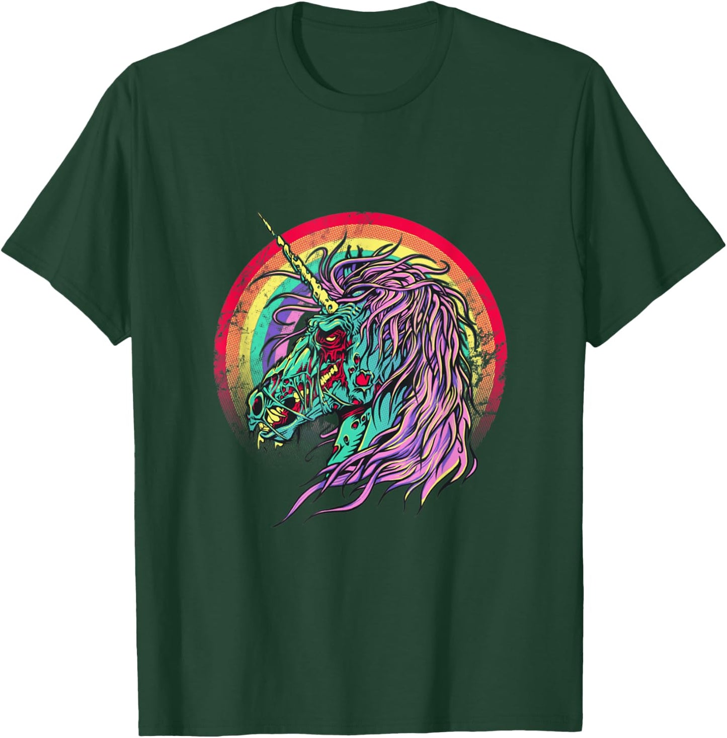 Zombie Unicorn Unicorn Halloween T-Shirt - T-Shirt | Forest