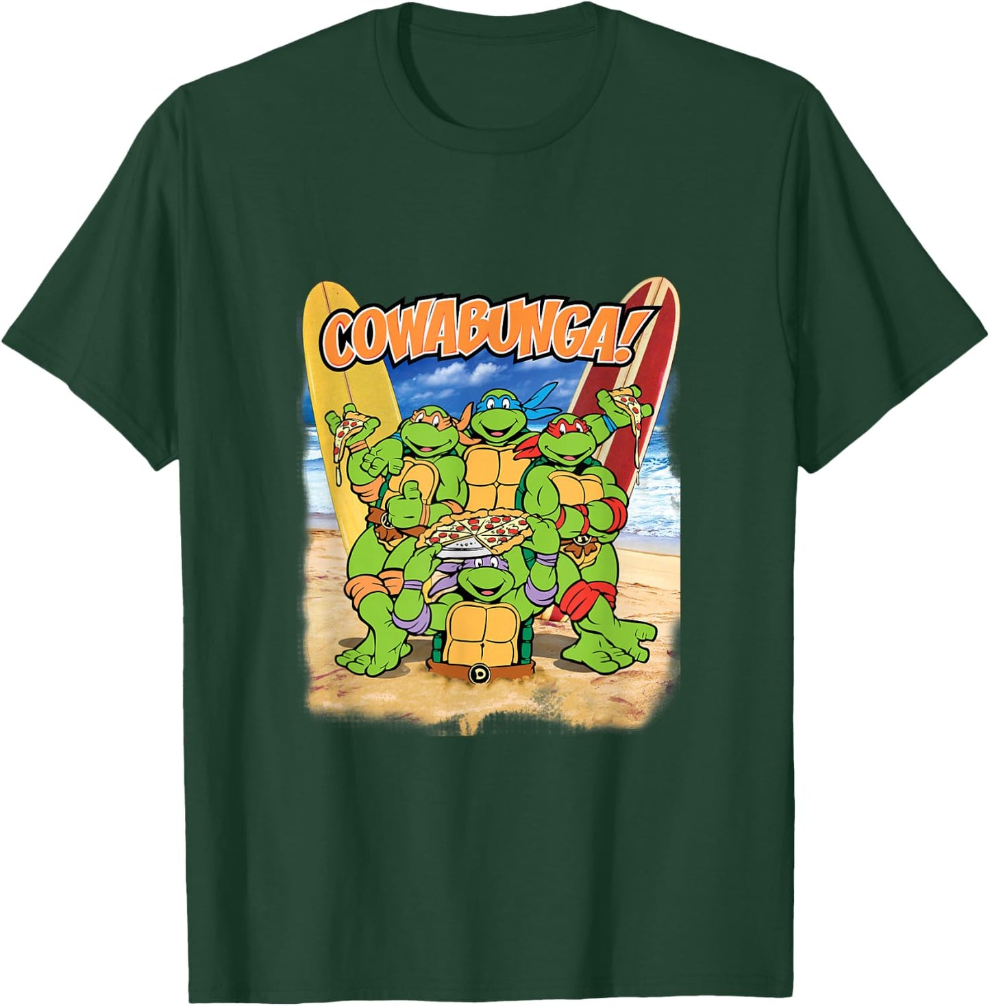 TMNT Cowabunga! Pizza On The Beach T-Shirt - T-Shirt | Forest