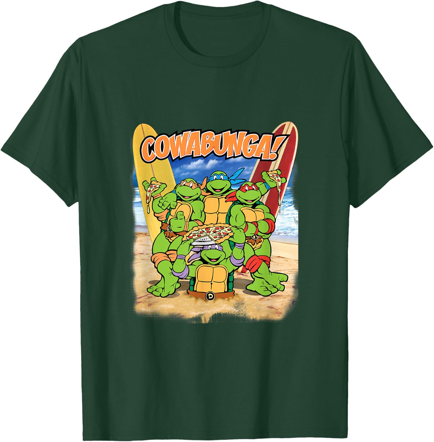 TMNT Cowabunga! Pizza On The Beach T-Shirt - T-Shirt | Forest