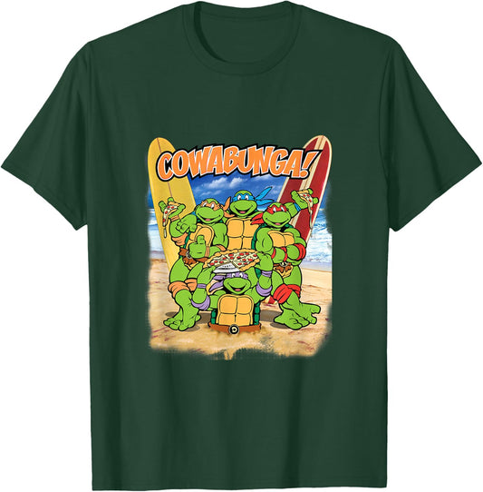 TMNT Cowabunga! Pizza On The Beach T-Shirt - T-Shirt | Forest