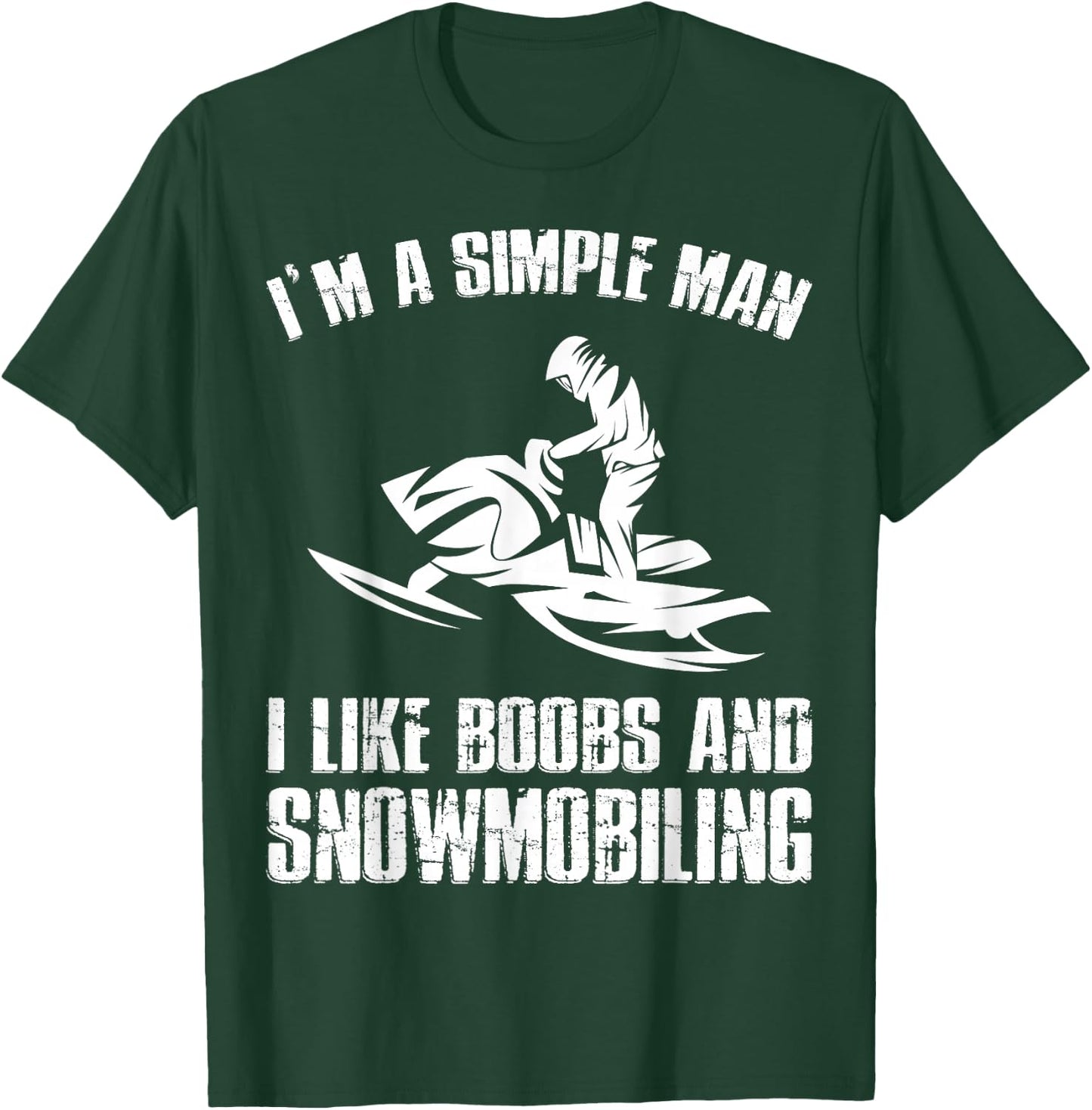 I Like Boobs And Snowmobiling Funny Snowmobile Riding T-Shirt - T-Shirt | Forest