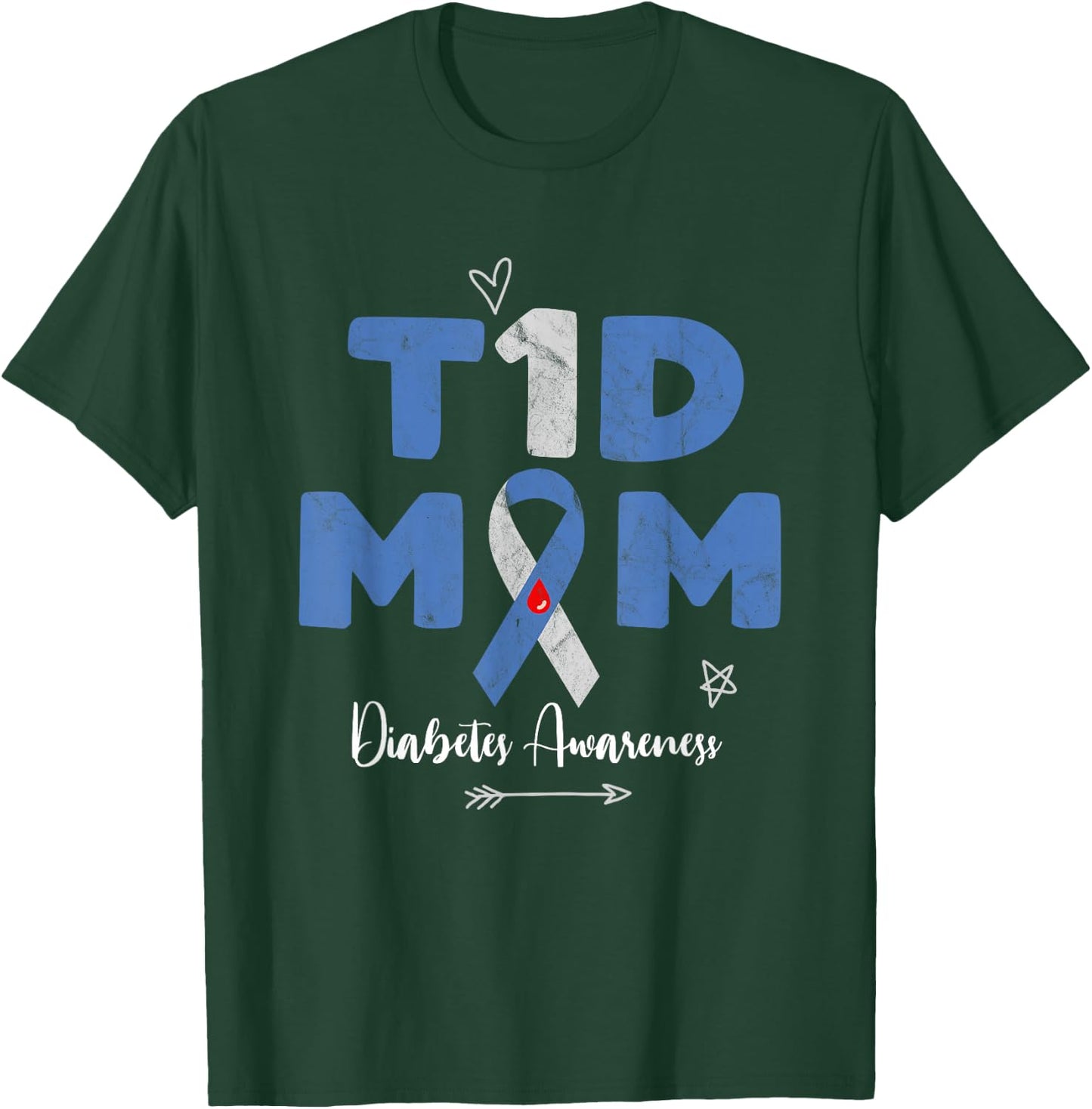 T1D Mom Diabetes Awareness Gift Mother T-Shirt - T-Shirt | Forest