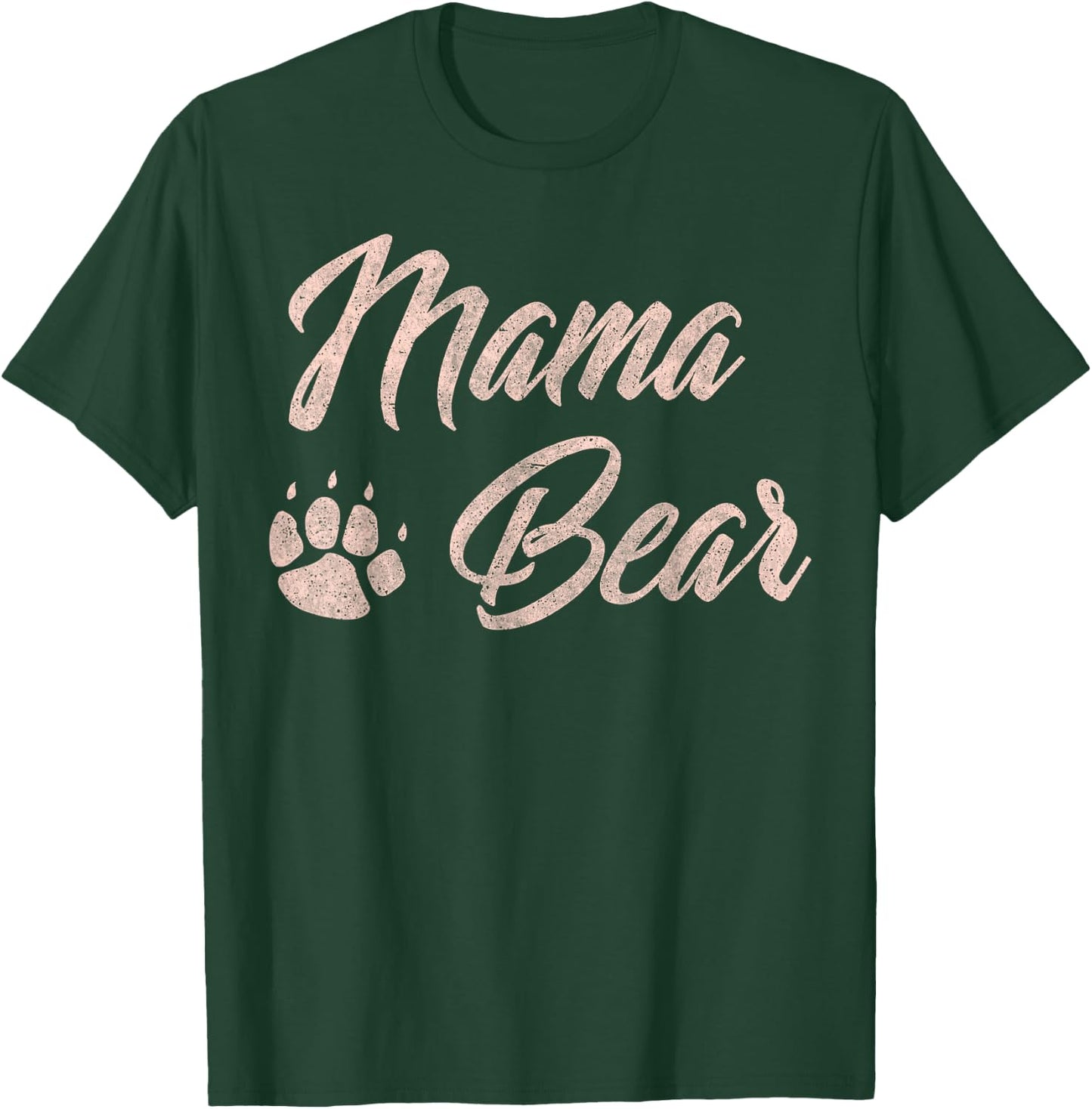 Mama Bear Cute for Mom Paw Pink T-Shirt - T-Shirt | Forest