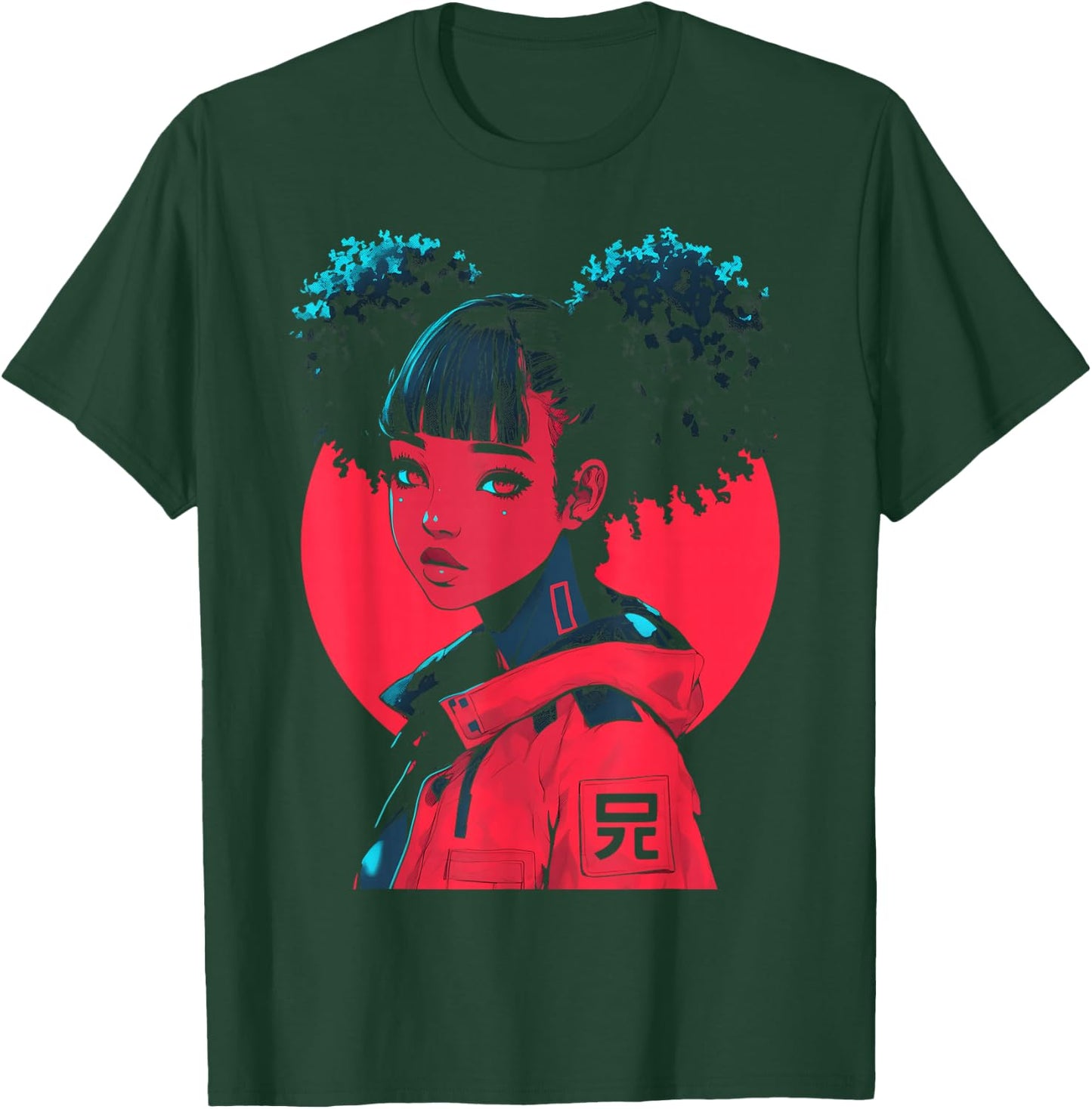 Harajuku Cyberpunk Black Girl Anime Manga Waifu Japanese T-Shirt - T-Shirt | Forest