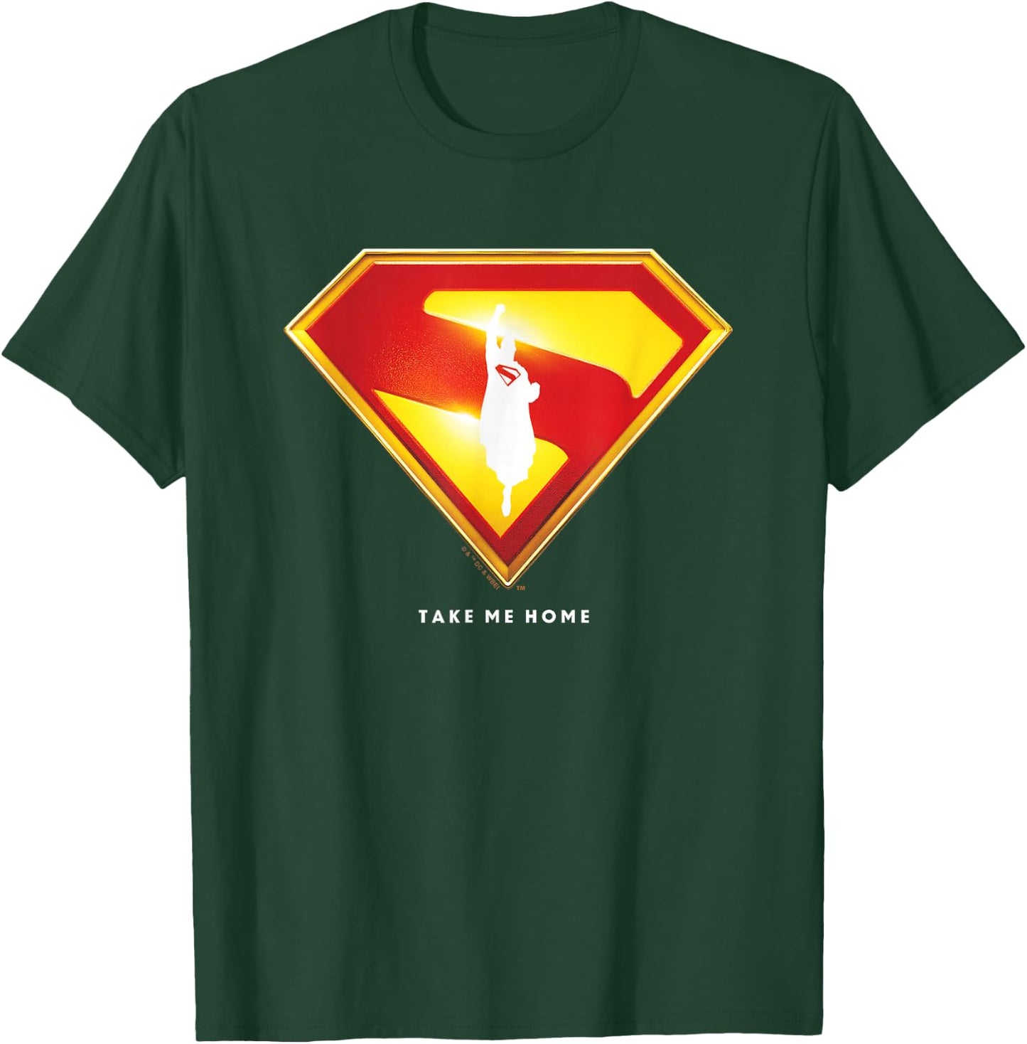 Superman (2025 Movie) Take Me Home Shield Amazon Exclusive T-Shirt - T-Shirt | Forest