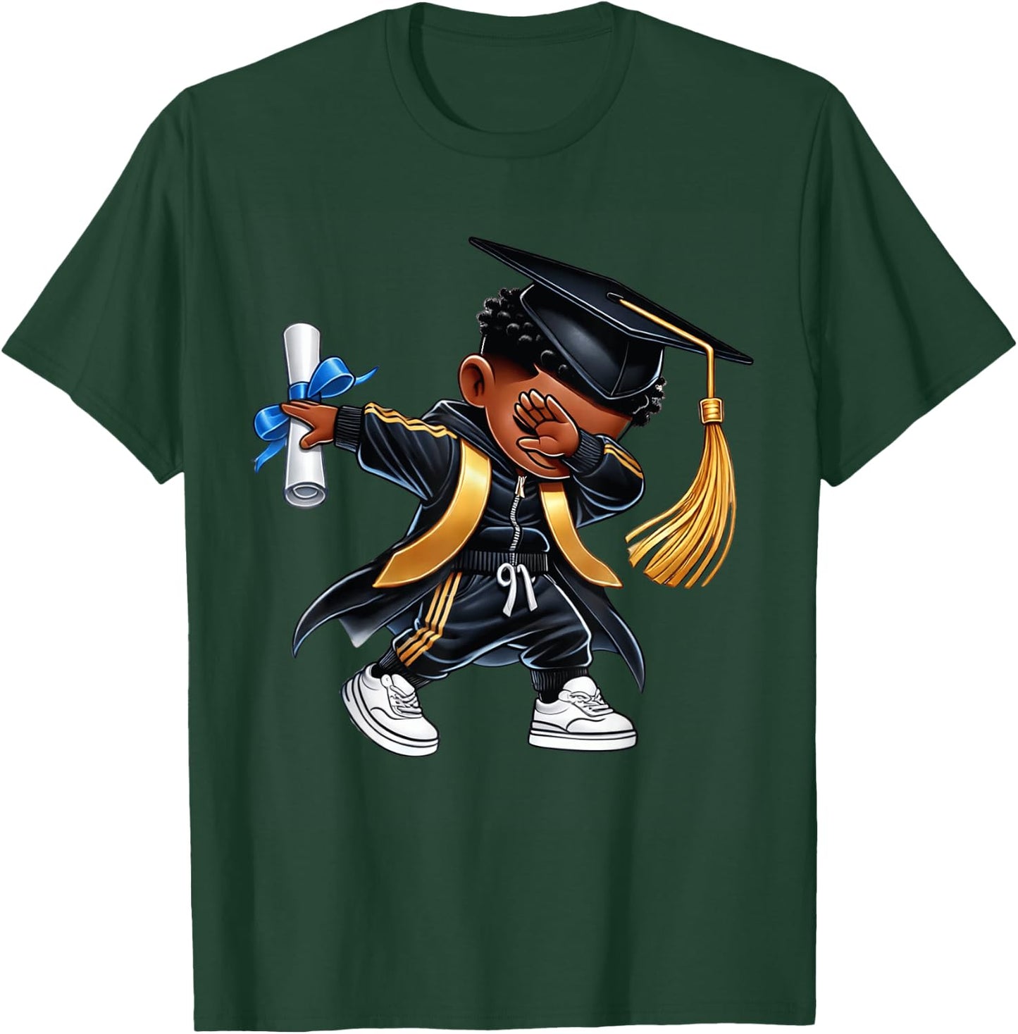 Kids Funny Boys Kindergarten Graduate Dabbing Class of 2025 T-Shirt - T-Shirt | Forest
