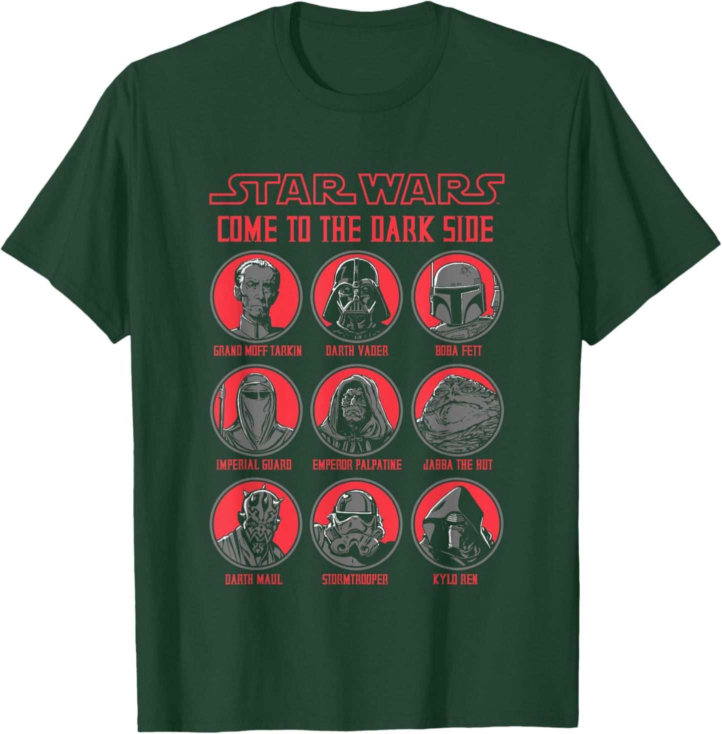 Star Wars Come To The Dark Side Characters Panels Big Logo T-Shirt - T-Shirt | Forest