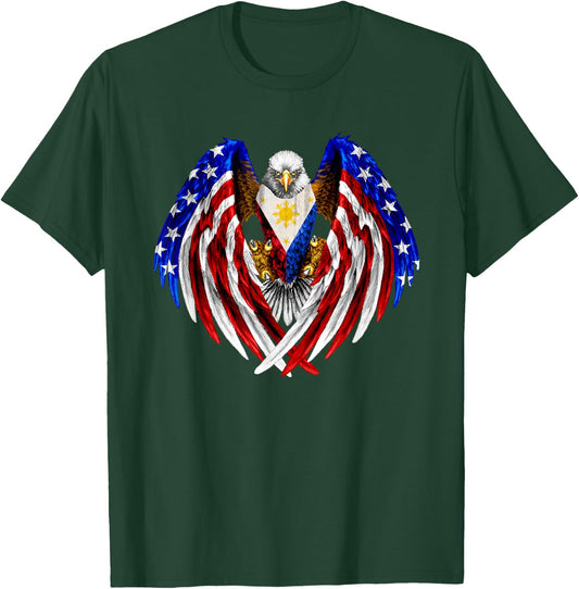 Filipino American Philippines USA Flag Eagle T-Shirt - T-Shirt | Forest