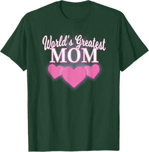 World's Greatest Mom Mother's Day Triple Heart T Shirt T-Shirt - T-Shirt | Forest