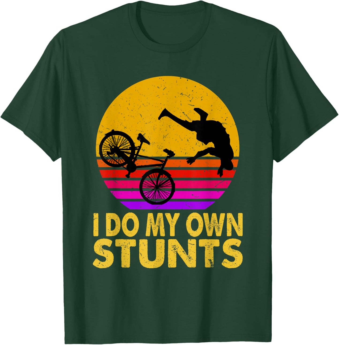 I Do My Own Stunts Mountain Bike MTB Get Well Soon Gift T-Shirt - T-Shirt | Forest