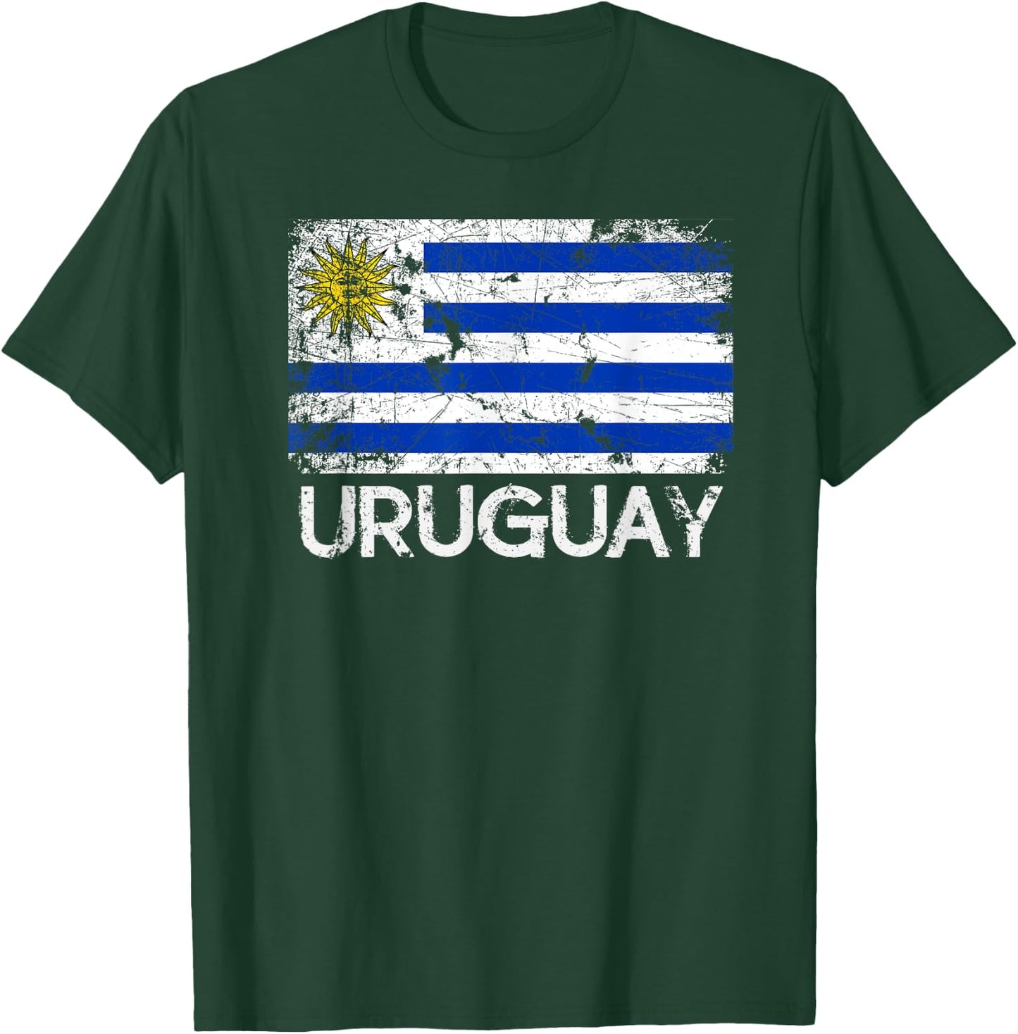 Uruguayan Flag | Vintage Made In Uruguay Gift T-Shirt - T-Shirt | Forest