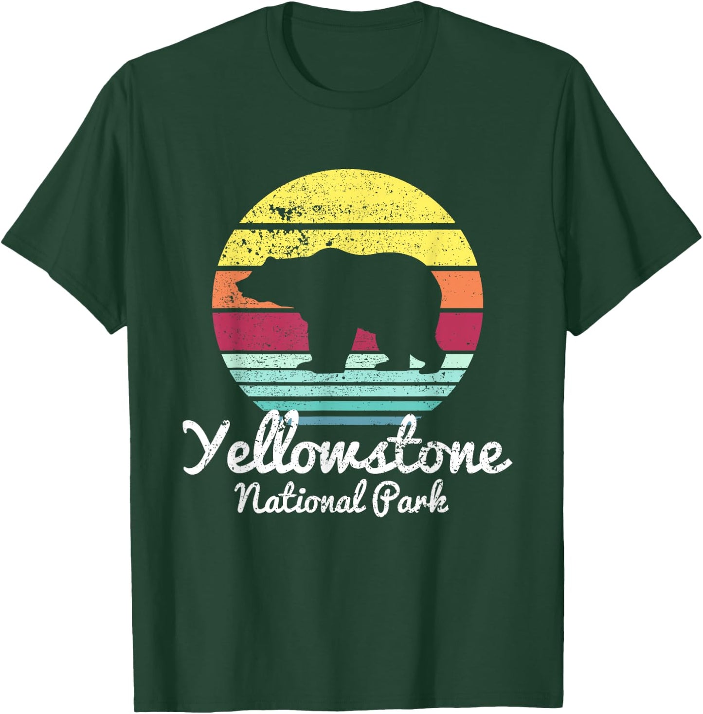 Vintage Retro Yellowstone National Park Wyoming Bear T Shirt T-Shirt - T-Shirt | Forest