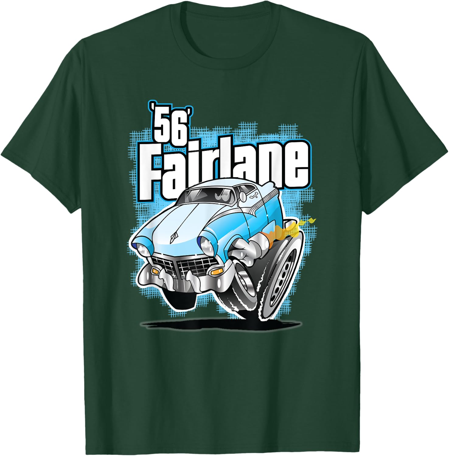 Vintage Hot Rod Cars And Truck Vintage 1956 Fairlane Cartoon Hot Rod T-Shirt - T-Shirt | Forest