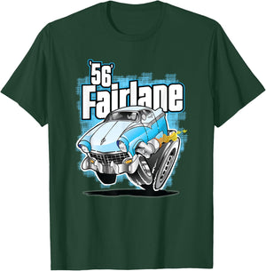 Vintage Hot Rod Cars And Truck Vintage 1956 Fairlane Cartoon Hot Rod T-Shirt - T-Shirt | Forest