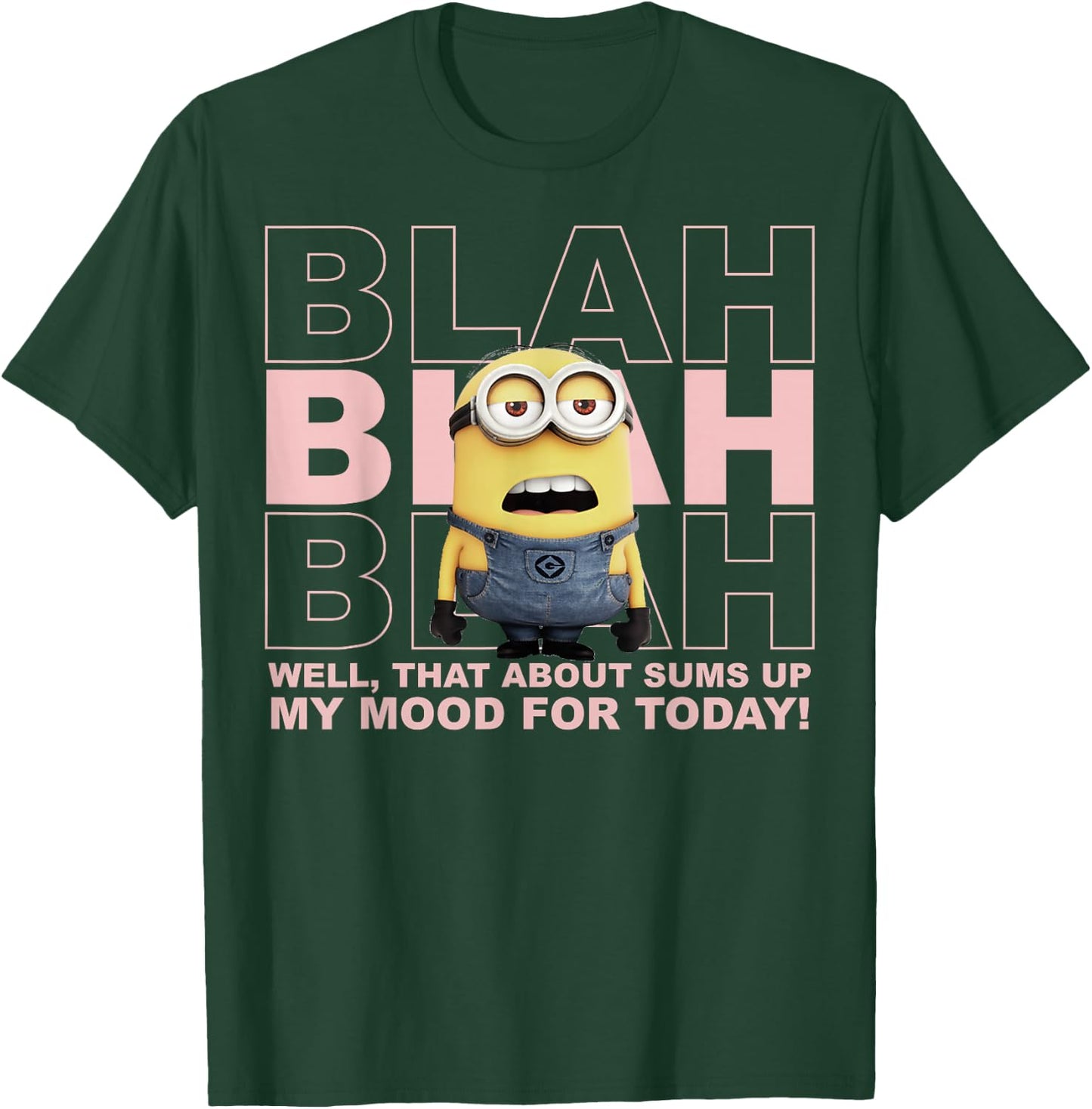 Despicable Me Minions Blah Sums Up My Mood Graphic T-Shirt - T-Shirt | Forest
