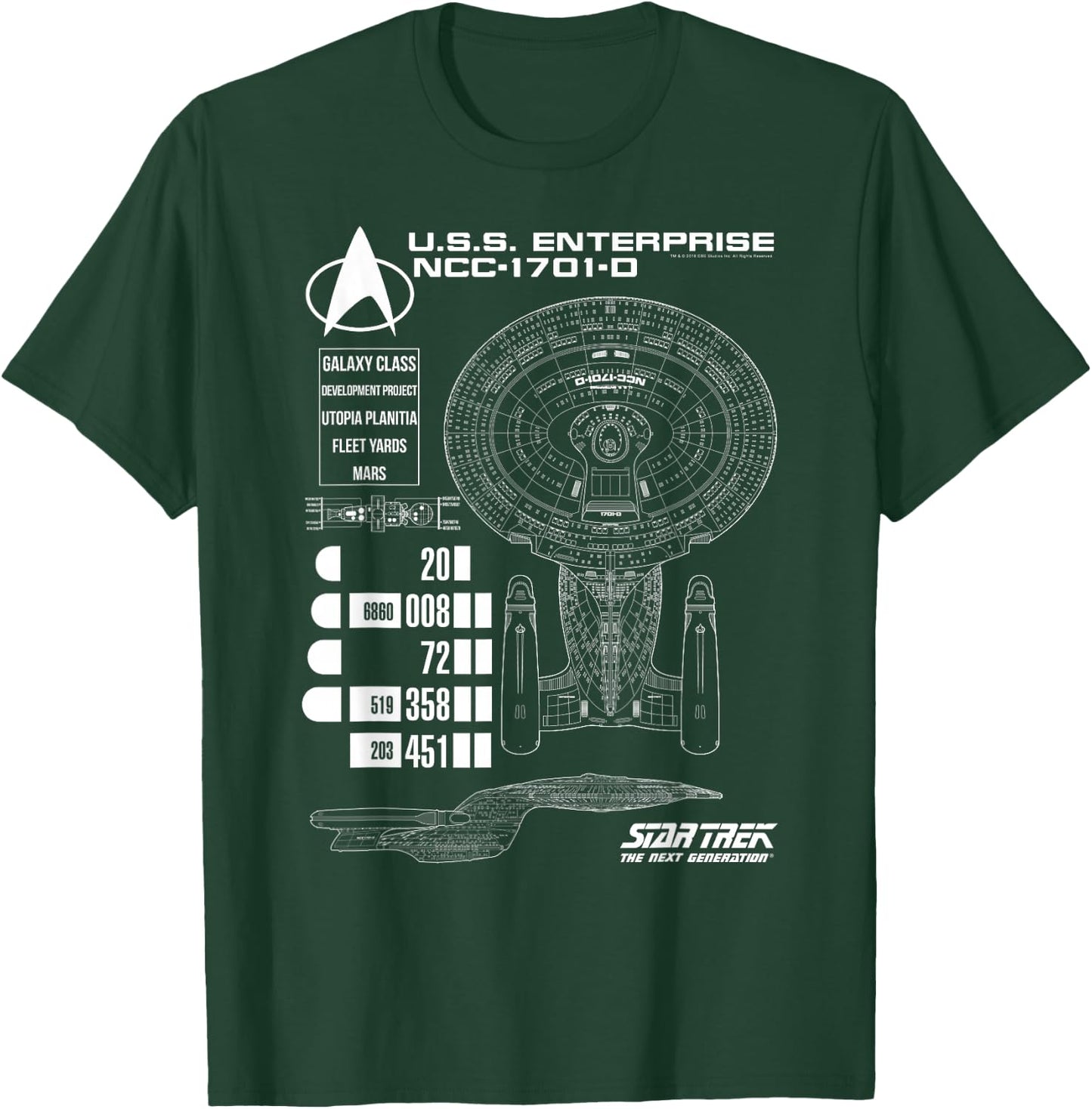 Star Trek: The Next Generation U.S.S. Enterprise Chart T-Shirt - T-Shirt | Forest