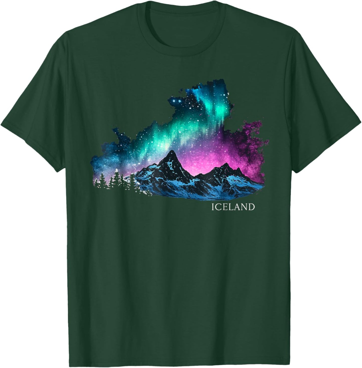 Iceland Lights Icelandic Souvenirs T-Shirt - T-Shirt | Forest