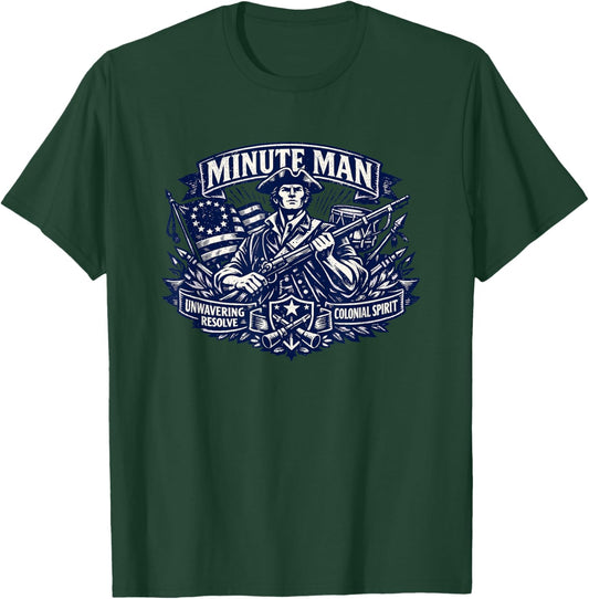 Minute Man Colonial Patriot Spirit T-Shirt - T-Shirt | Forest