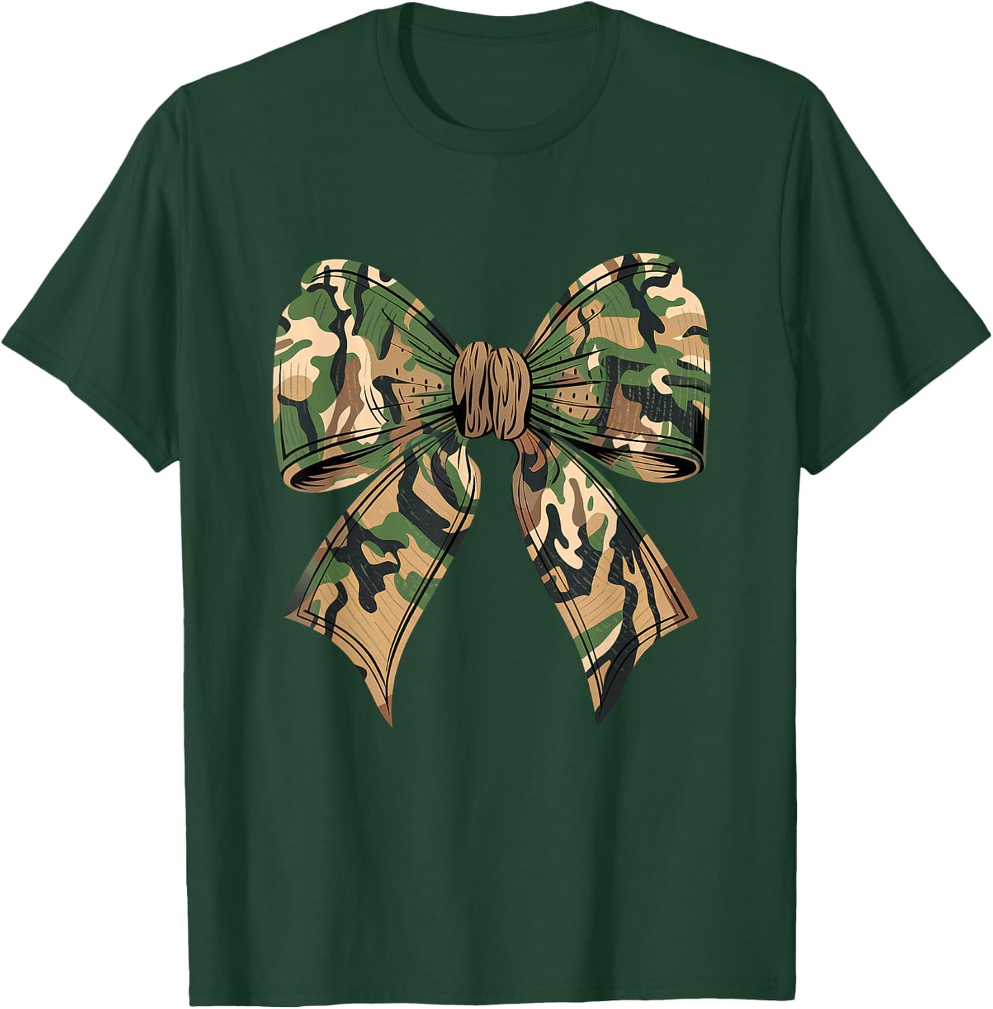 Camo Coquette Bow Hunting Camouflage Old Hunter Girls T-Shirt - T-Shirt | Forest