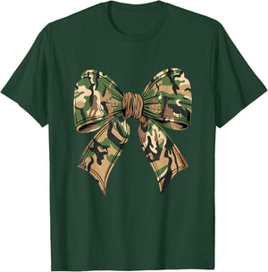 Camo Coquette Bow Hunting Camouflage Old Hunter Girls T-Shirt - T-Shirt | Forest