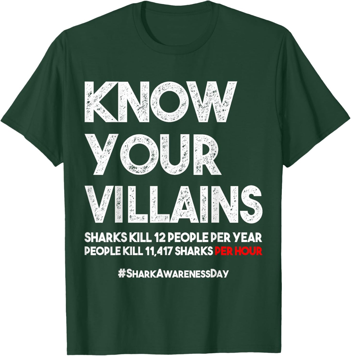 Save Sharks Shirt Shark Awareness Day Gift Environmentalist T-Shirt - T-Shirt | Forest