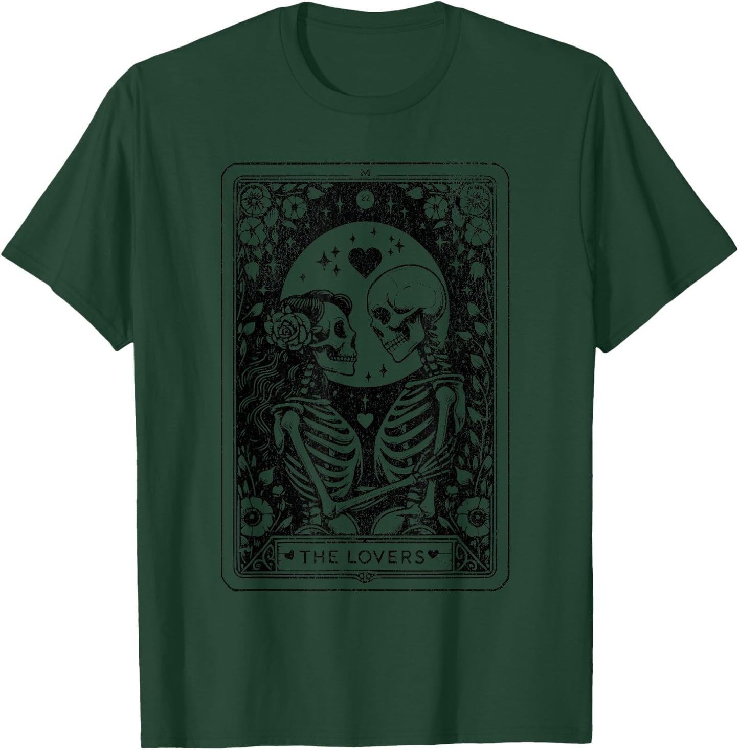 The Lovers Tarot Cards Skeleton Men Women Tarot Card T-Shirt - T-Shirt | Forest