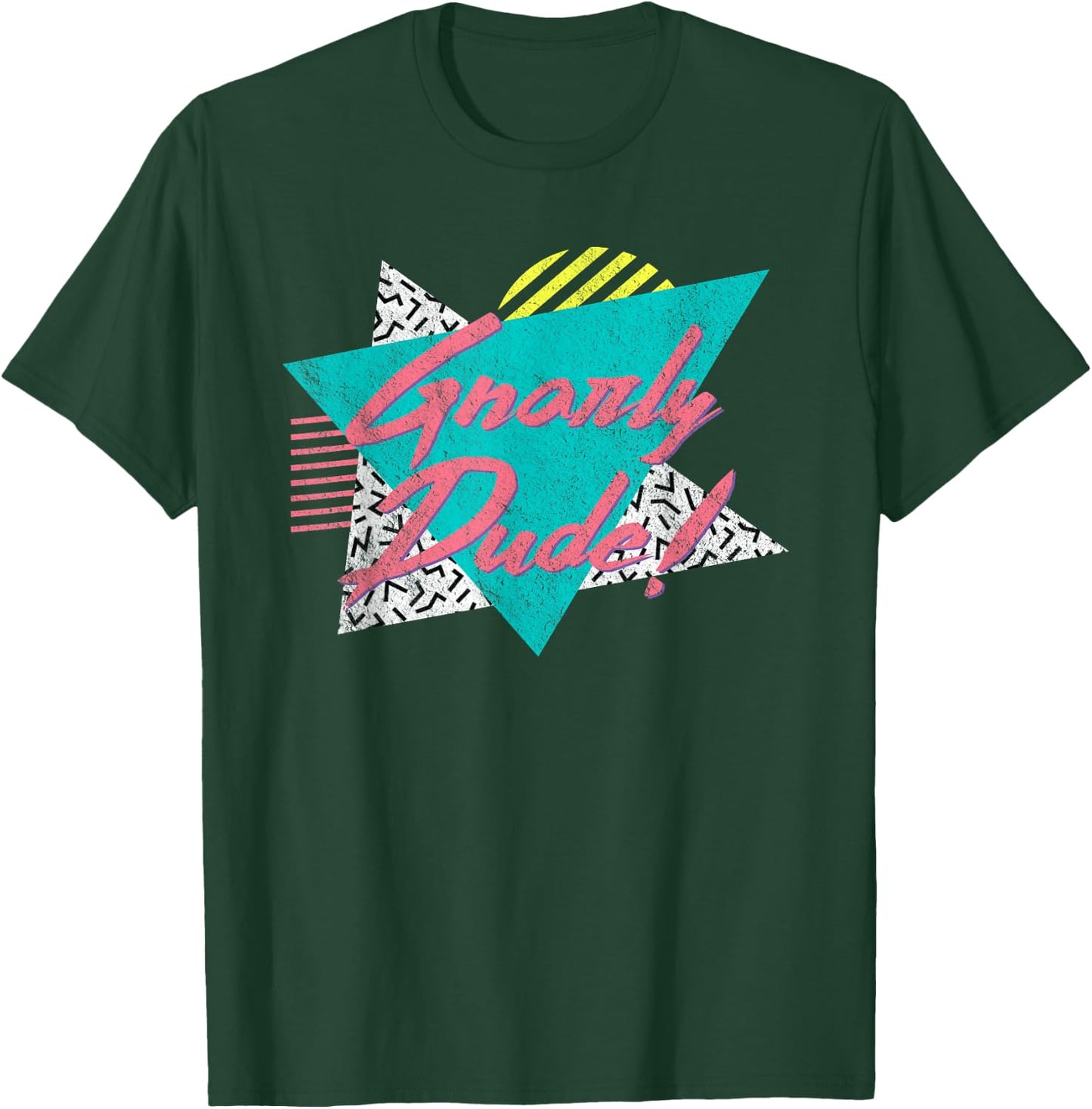 Gnarly Dude | Retro Vintage 80's 90's Surfer Surf Gift T-Shirt - T-Shirt | Forest