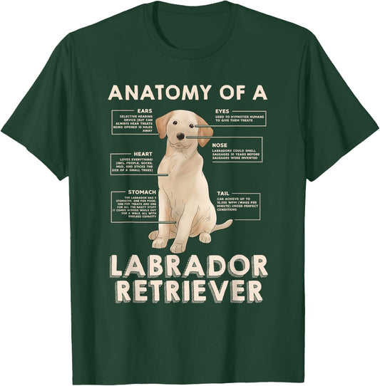 Funny Anatomy of a Labrador Retriever Graphic with Saying T-Shirt - T-Shirt | Forest