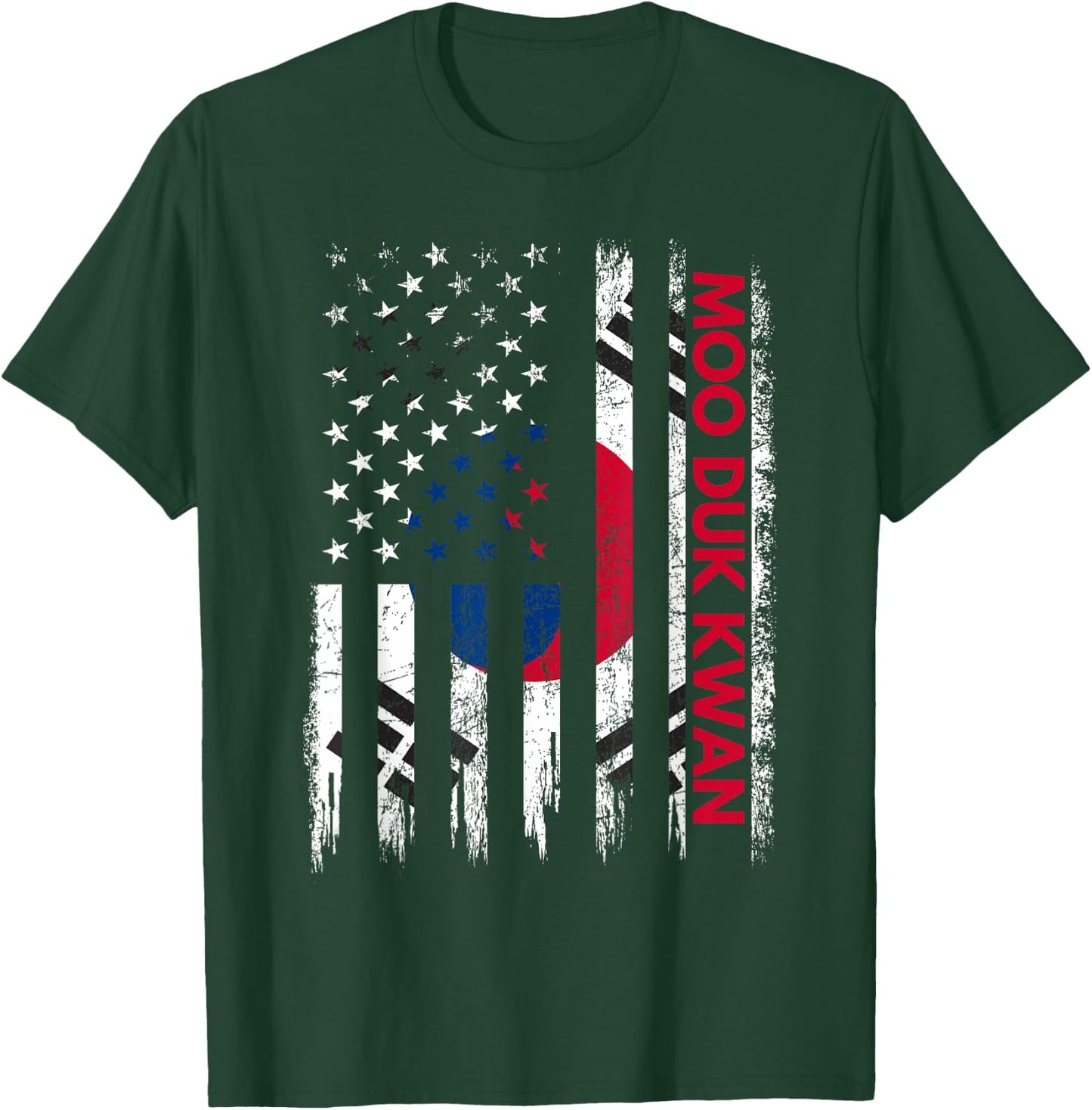 Moo Duk Kwan Karate Martial Arts Training Korean Flag T-Shirt - T-Shirt | Forest